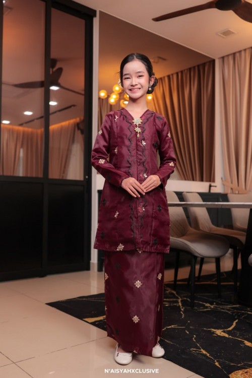 Kebarung Anggun Kids - Maroon (8-12)
